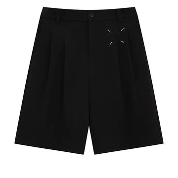 Riolio Summer Japanese Retro Simple Solid Color Casual Trousers Men Women Loose Wide-leg Shorts Fashionable and Trendy Five-point Pants